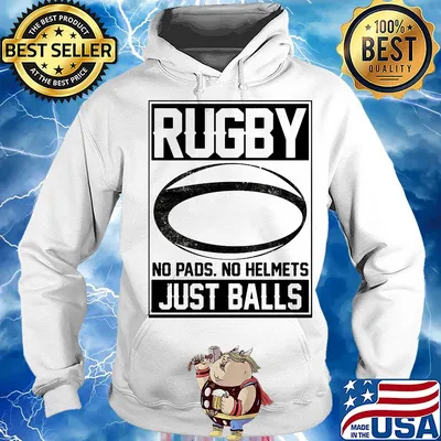 Rugby no pads no helmets just balls line s Hoodie