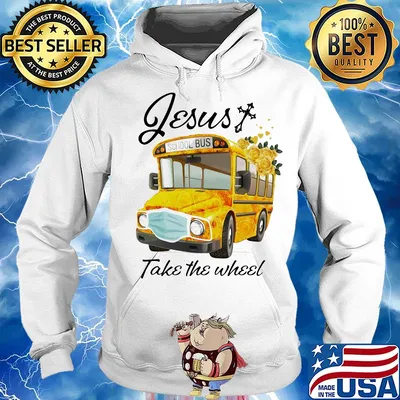 School bus mask jesus take the wheel flowers s Hoodie