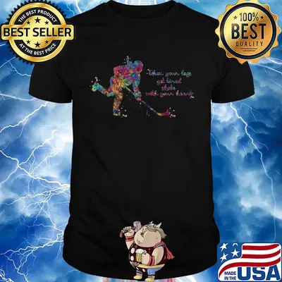 Skiing when your legs get tired skate with your heart colors shirt