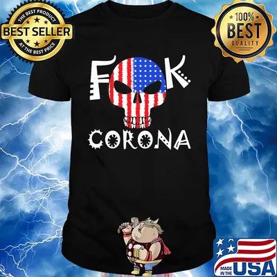 Skull fuck coronavirus american flag shirt