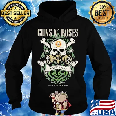 Skull guns n’ roses 2020 pandemic covid-19 in case of emergency cut this shirt and use it as face mask s Hoodie