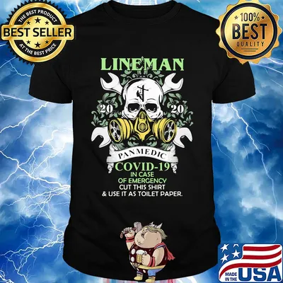 Skull lineman 2020 pandemic covid-19 in case of emergency cut this shirt and use it as toilet paper shirt