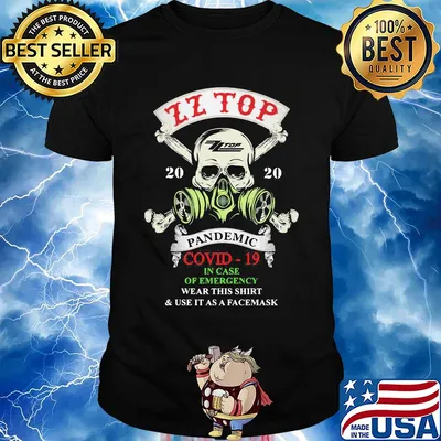 Skull zz top 2020 pandemic covid-19 in case of emergency wear this shirt and use it as a facemask shirt