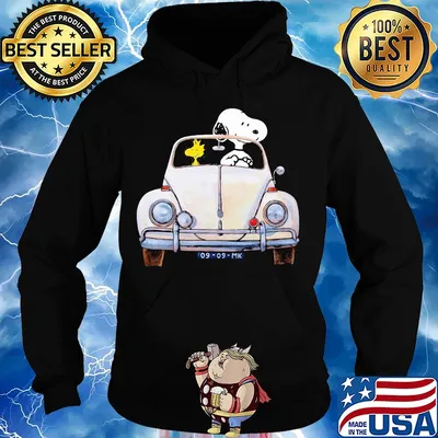 Snoopy and Woodstock driving 09 09 Mk s Hoodie
