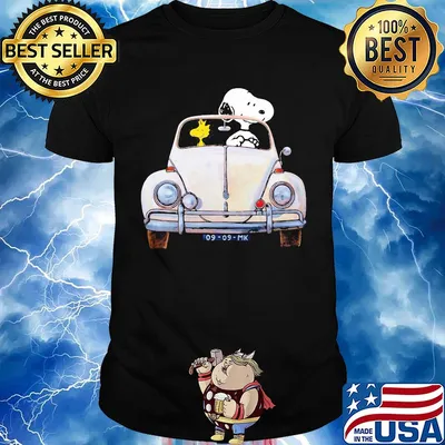 Snoopy and Woodstock driving 09 09 Mk shirt