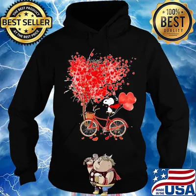 Snoopy happy valentine's day bubble bicycle s Hoodie