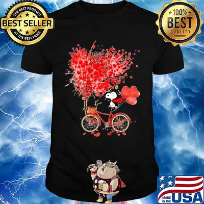 Snoopy happy valentine's day bubble bicycle shirt