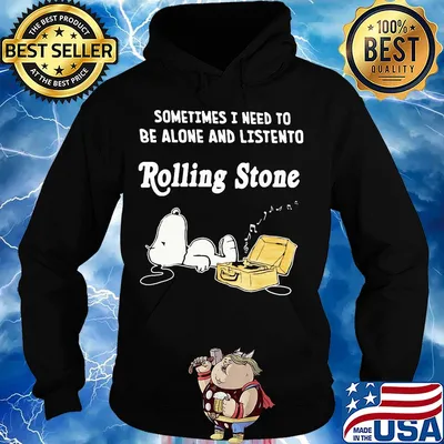 Snoopy sometimes i need to be alone and listen to rolling stone s Hoodie