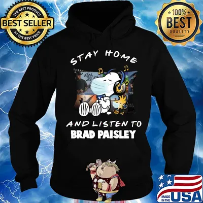 Snoopy stay home and listen to brad paisley covid-19 s Hoodie