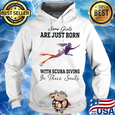 Some girl are just born with scuba diving in their souls s Hoodie