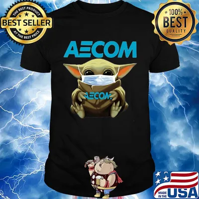 Star wars baby yoda hug aecom mask covid-19 shirt