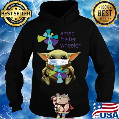 Star wars baby yoda hug amec foster wheeler mask covid-19 s Hoodie
