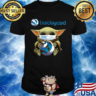 Star wars baby yoda hug barclaycard mask covid-19 shirt