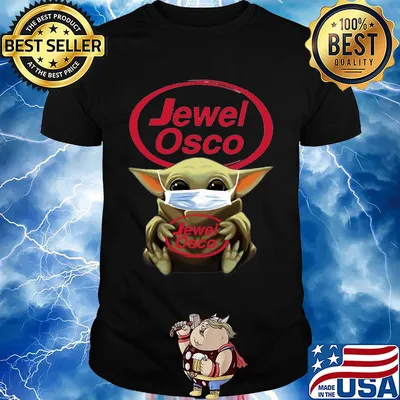 Star wars baby yoda hug jewel osco mask covid-19 shirt