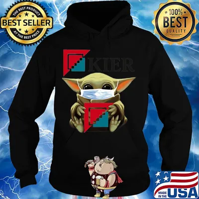 Star wars baby yoda hug kier mask covid-19 s Hoodie
