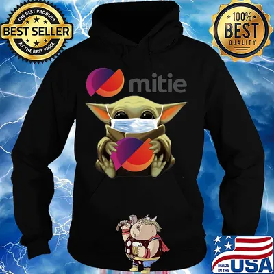 Star wars baby yoda hug mitie mask covid-19 s Hoodie