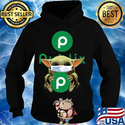 Star wars baby yoda hug publix mask covid-19 s Hoodie