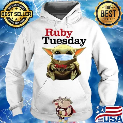 Star wars baby yoda hug ruby tuesday mask covid-19 s Hoodie