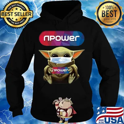 Star wars baby yoda hug rwe npower mask covid-19 s Hoodie