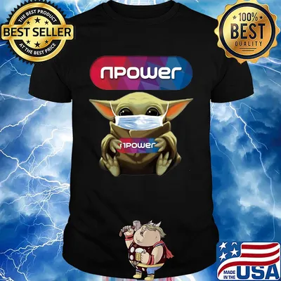 Star wars baby yoda hug rwe npower mask covid-19 shirt