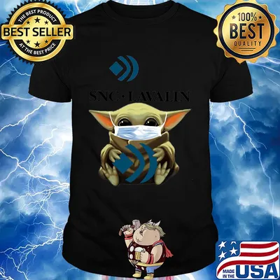 Star wars baby yoda hug snc-lavalin mask covid-19 shirt