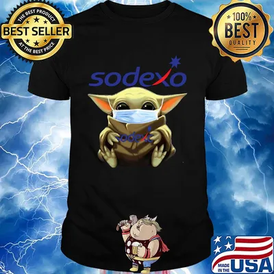 Star wars baby yoda hug Sodexo mask covid-19 shirt