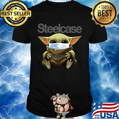 Star wars baby yoda hug steelcase mask covid-19 shirt