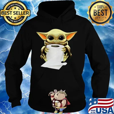 Star wars baby yoda hug toilet paper s Hoodie
