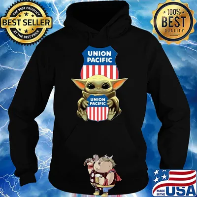 Star wars baby yoda hug Union pacific s Hoodie