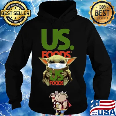 Star wars baby yoda hug us foods mask covid-19 s Hoodie