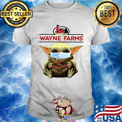 Star wars baby yoda hug wayne farms mask covid-19 shirt
