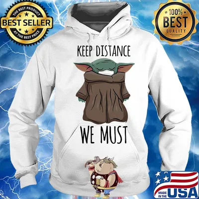 Star wars baby yoda keep distance we must covid-19 s Hoodie