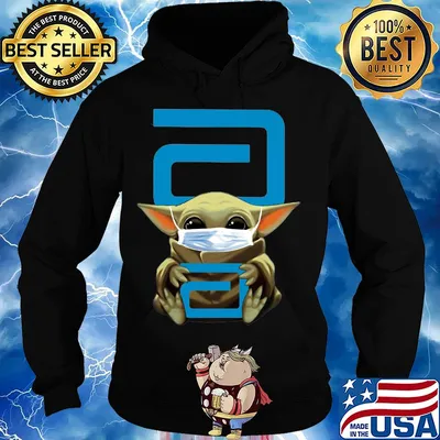 Star wars baby yoda mask hug abbott covid-19 s Hoodie
