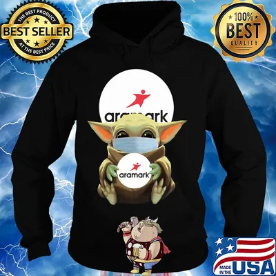 Star wars baby yoda mask hug aramark covid-19 s Hoodie