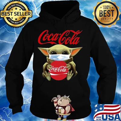 Star wars baby yoda mask hug coca cola covid-19 s Hoodie