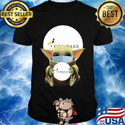 Star wars baby yoda mask hug compass group covid-19 shirt