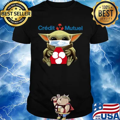 Star wars baby yoda mask hug credit mutuel covid-19 shirt