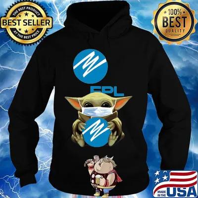 Star wars baby yoda mask hug florida power & light covid-19 s Hoodie