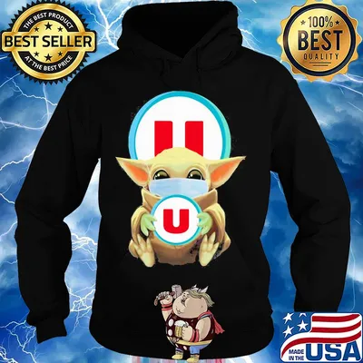 Star wars baby yoda mask hug système u logo covid-19 s Hoodie