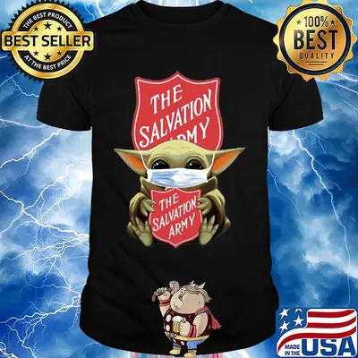 Star wars baby yoda mask hug the salvation army covid-19 shirt