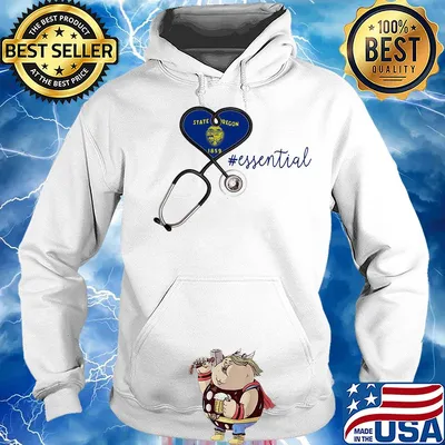State oregon flag stethoscope essential heart s Hoodie