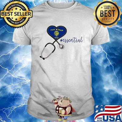 State oregon flag stethoscope essential heart shirt