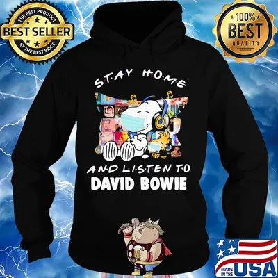 Stay home and listen to David Bowie Snoopy and Stock s Hoodie