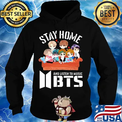 Stay home and listen to music bts hearts s Hoodie