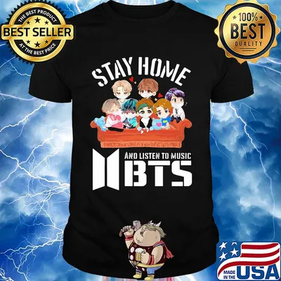 Stay home and listen to music bts hearts shirt