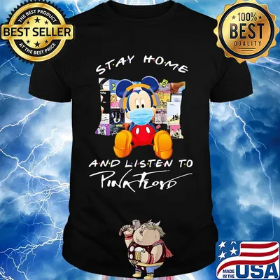 Stay Home and listen to Pink Floyd Mickey Mouse shirt