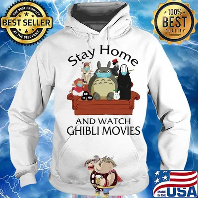 Stay home and watch ghibli movies cartoon covid-19 s Hoodie