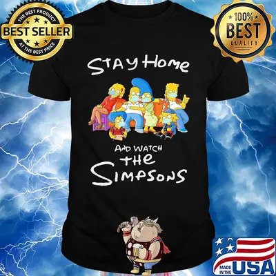 Stay home and watch the simpsons mask covid-19 shirt