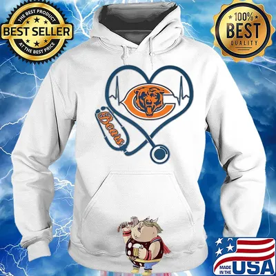 Stethoscope heart beat Chicago Bears s Hoodie