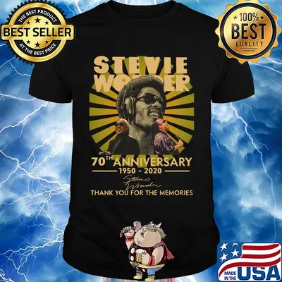 Stevie wonder 70th anniversary 1950-2020 signature thank you for the memories shirt